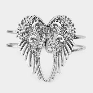 Metal Angel Wing Hinged Bracelet